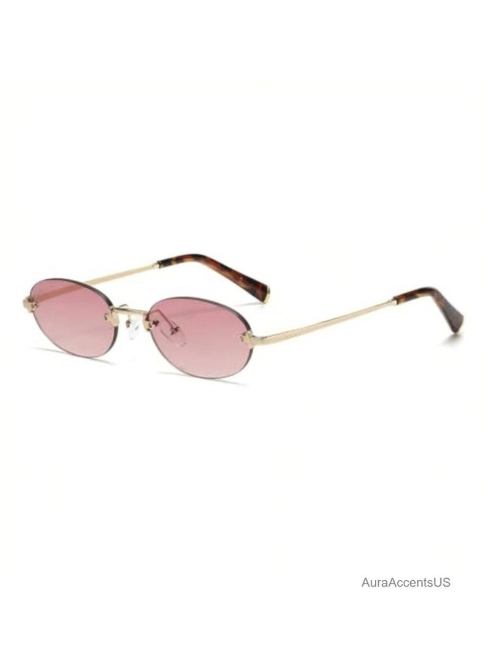 Rimless Oval Sunglasses UV400 Protection Lightweight